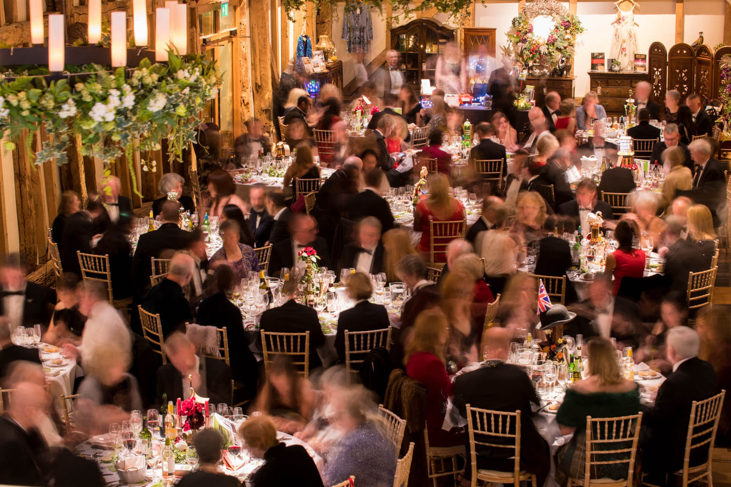 Micklefield Hall corporate event in great barn Charity fundraiser