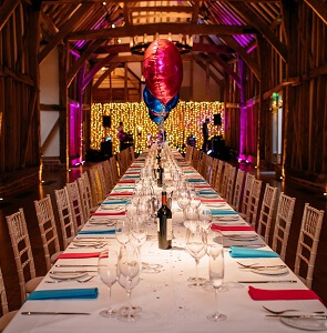 Micklefield Hall : Sarah Legge Photography : party in great barn