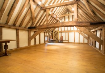 Micklefield Hall film location - Grooms dressing room upstairs in The Great Barn