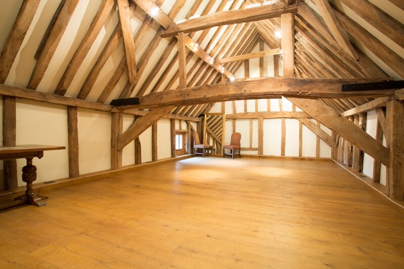 Micklefield Hall film location - Grooms dressing room upstairs in The Great Barn