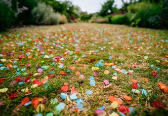 Confetti at Micklefield Hall Wedding Venue