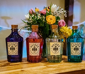 Bottles of the wessex gin