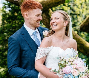 Bride and groom after their wedding